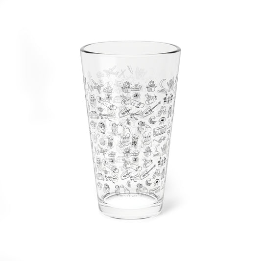 Sitting On Saturn "Doodles" Souvenir Glass