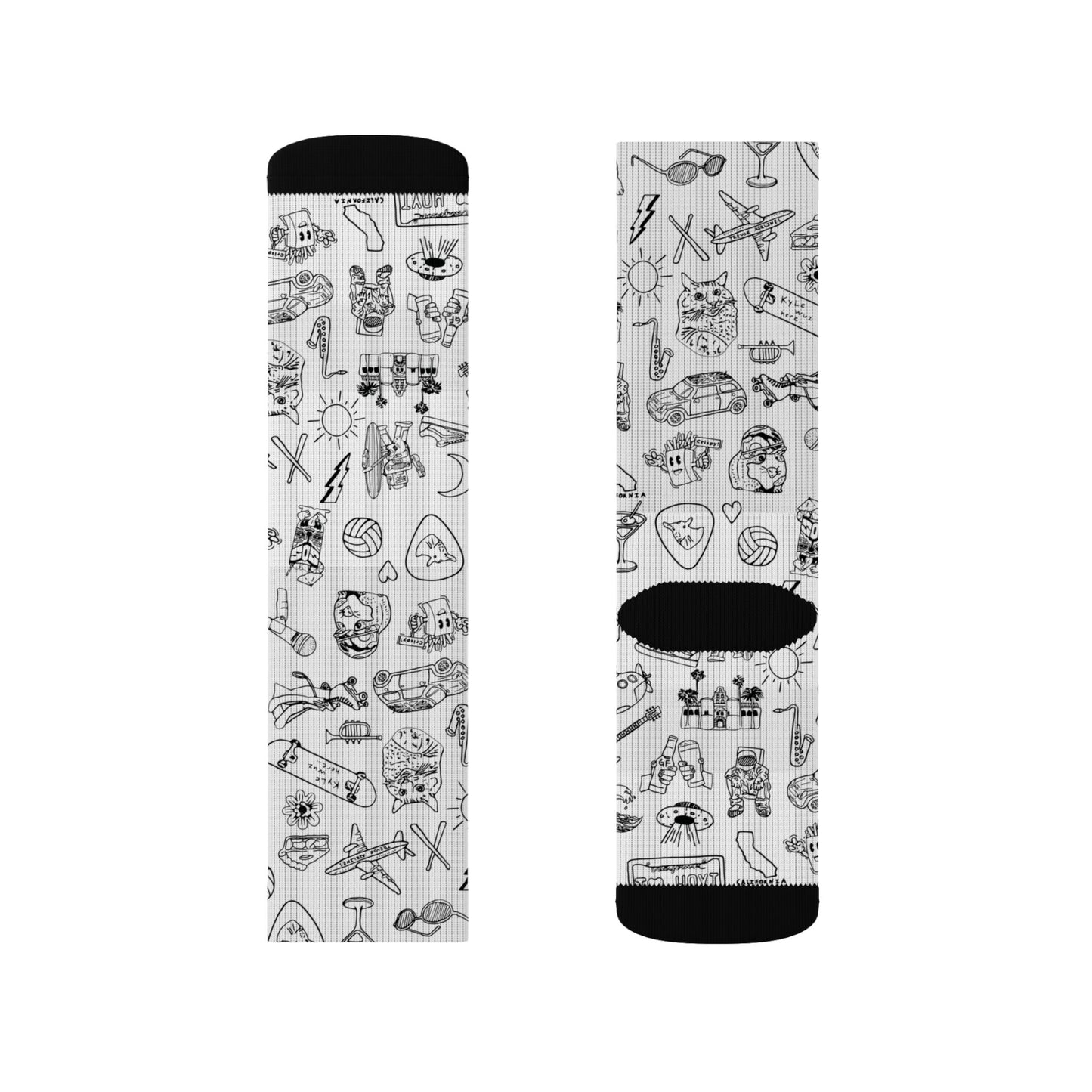 Sitting On Saturn "Doodles" Socks