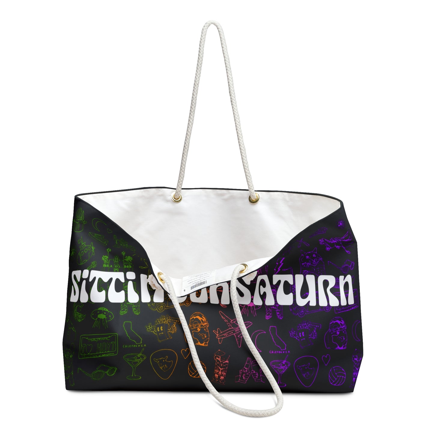 Sitting On Saturn "Doodles" Outdoor Travel Tote Bag