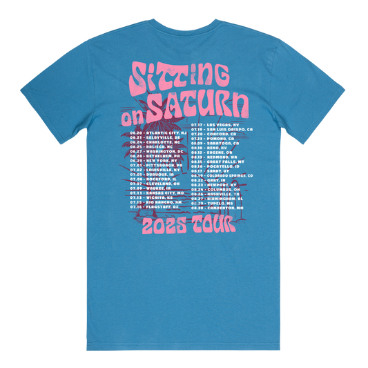 Sitting On Saturn "Robot 2025 Itinerary" Blue T-Shirt