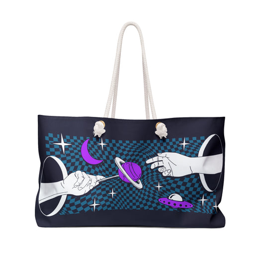 Sitting On Saturn "Hands In Space" Outdoor Travel Tote Bag