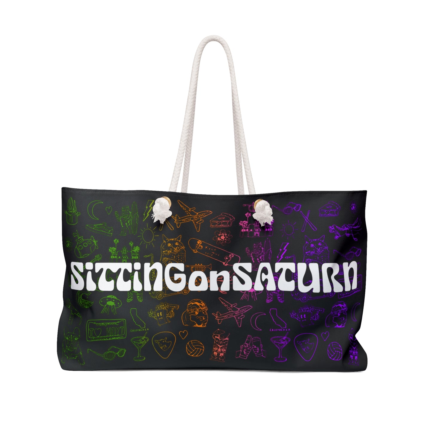 Sitting On Saturn "Doodles" Outdoor Travel Tote Bag
