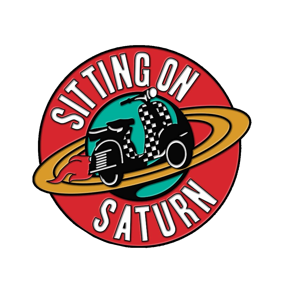 Sitting On Saturn "Scooter" Round Enamel Pin
